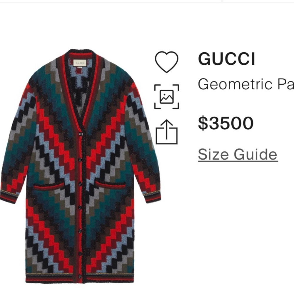 Gucci Geometric Pattern Cardigan In Multicolour - Picture 5 of 11